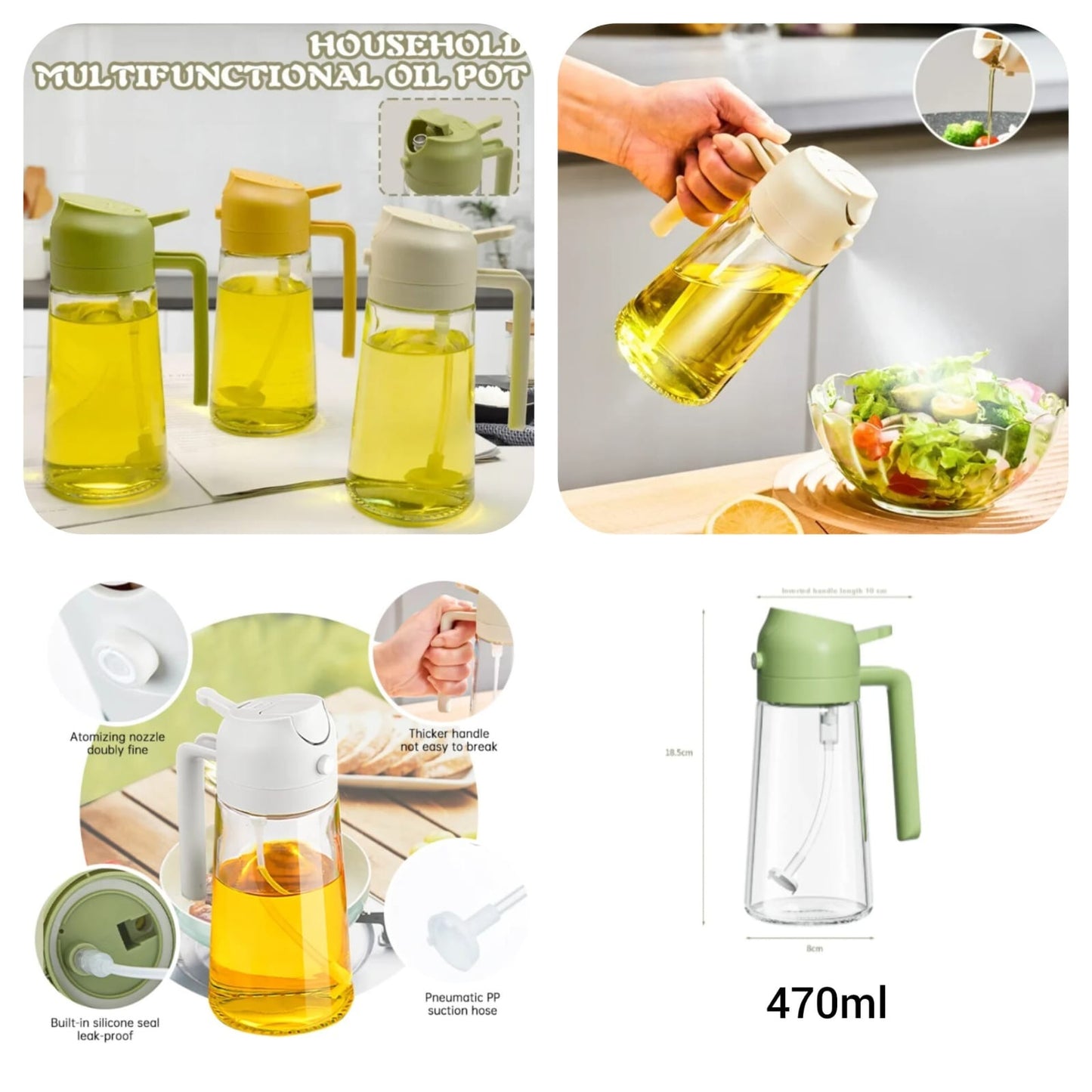 2-in-1 Glass Oil Sprayer & Dispenser