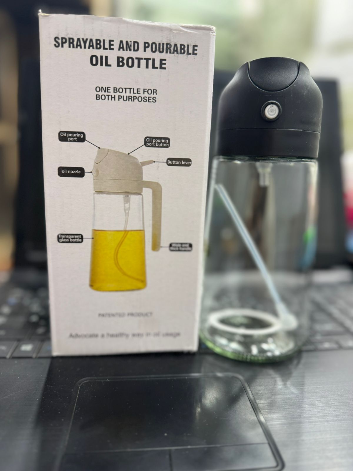 2-in-1 Glass Oil Sprayer & Dispenser