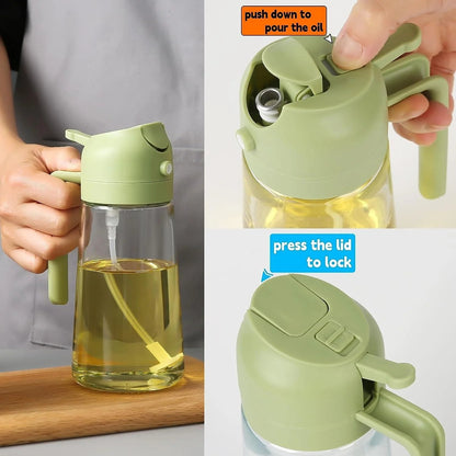 2-in-1 Glass Oil Sprayer & Dispenser