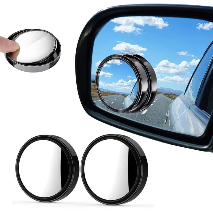 Car Blind-Spot Side Mirror Silver Frame - (2 Pc / Set)