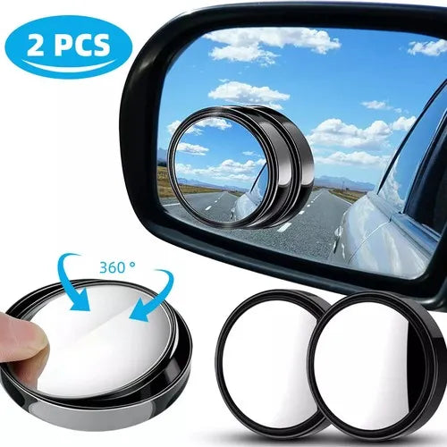 Car Blind-Spot Side Mirror Silver Frame - (2 Pc / Set)