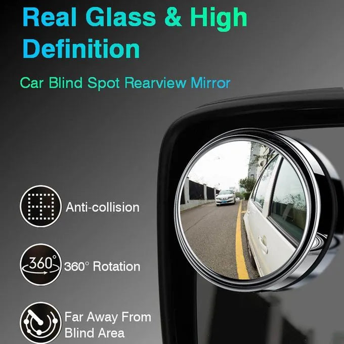 Car Blind-Spot Side Mirror Silver Frame - (2 Pc / Set)