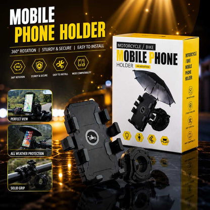 360° Bike Mobile Phone Holder with Rain Umbrella