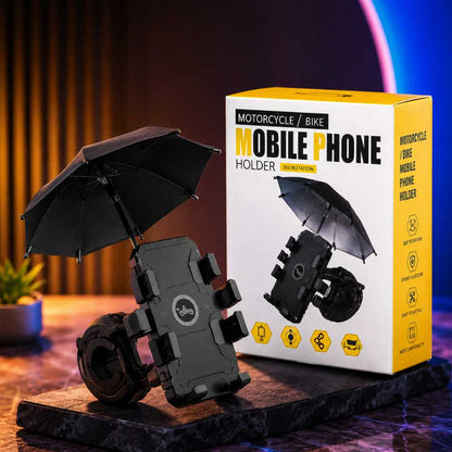 360° Bike Mobile Phone Holder with Rain Umbrella