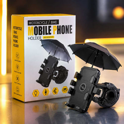 360° Bike Mobile Phone Holder with Rain Umbrella