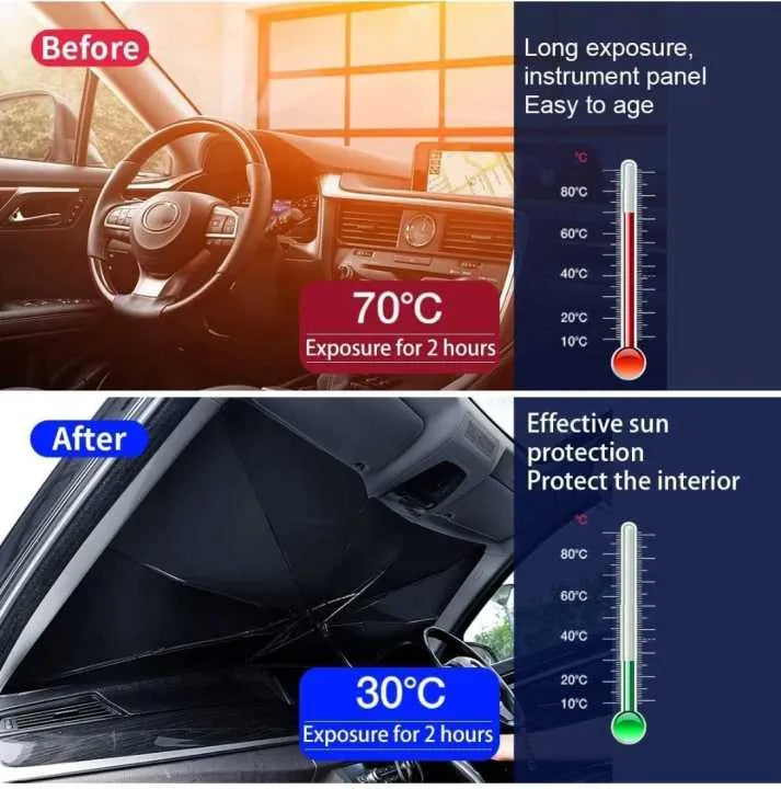 Premium Foldable Car Windshield Sun Shade Umbrella